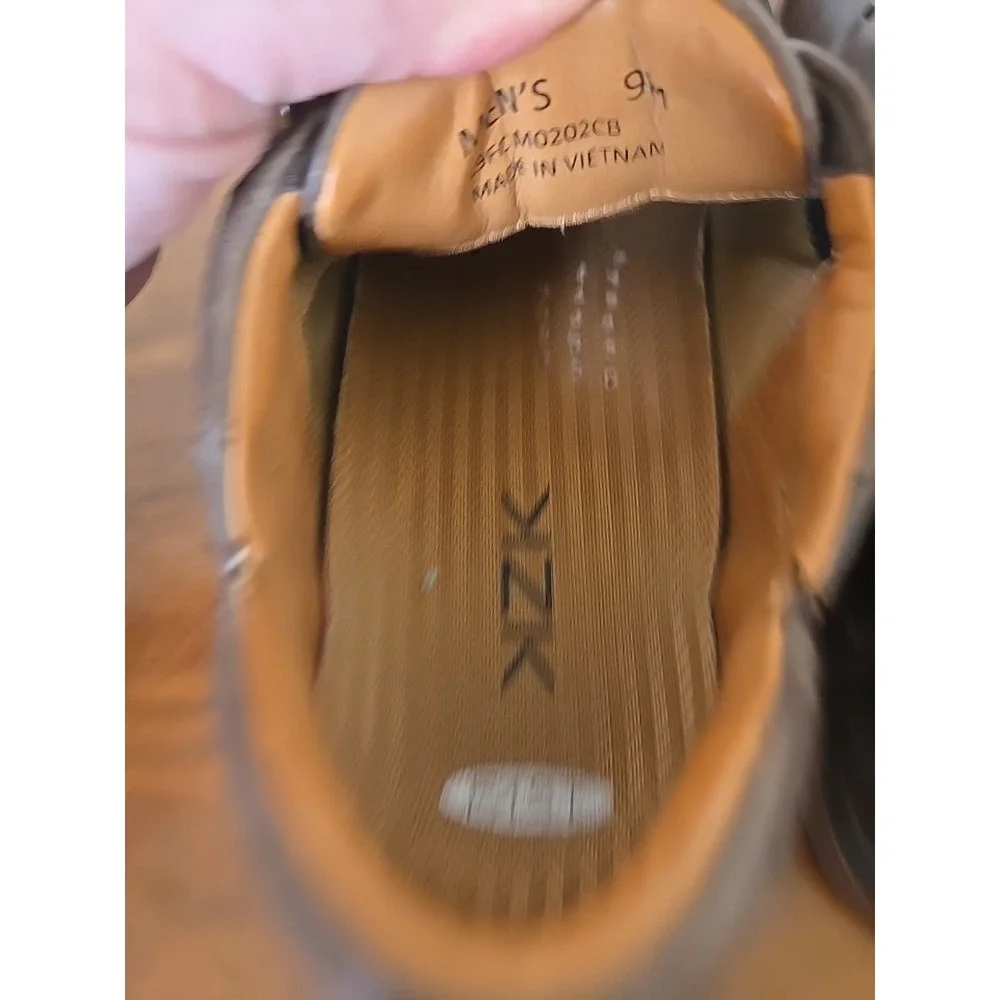 Kizik KZK New York Hands Free Slip On Brown Leather Shoes Mens 9 M M0202CB